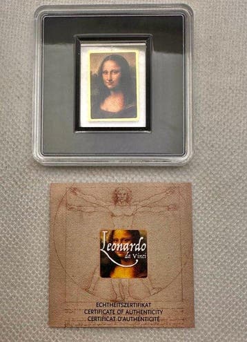 Tokelau. 1 Dollar 2022 Leonado da Vinci, Mona Lisa, oro, Postzegels en Munten