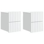 vidaXL Muurbevestigde Nachttafel met lade 2 pcs Wit 33 x, Verzenden
