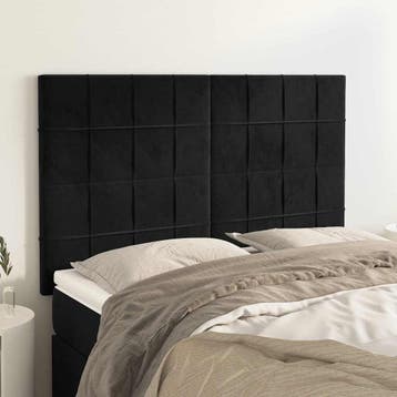 vidaXL Hoofdbord zwart 144x5x118/128 cm fluweel, Verzenden, Nieuw
