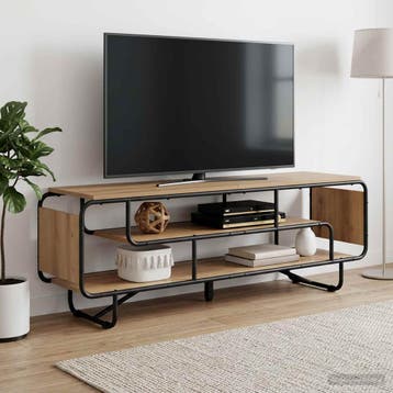 vidaXL TV Stand 140 x 36 x 45 cm Artisanaal eiken Bewerkt, Verzenden