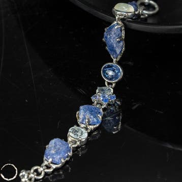 Adembenemende tansanit-maansteen-armbandje van 925, Collections