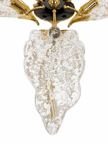 Lampe - Verre de Murano, Laiton moulé - design italien, Antiquités & Art