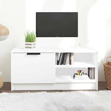 vidaXL Tv-meubel 80x35x36,5 cm bewerkt hout wit, Verzenden, Nieuw
