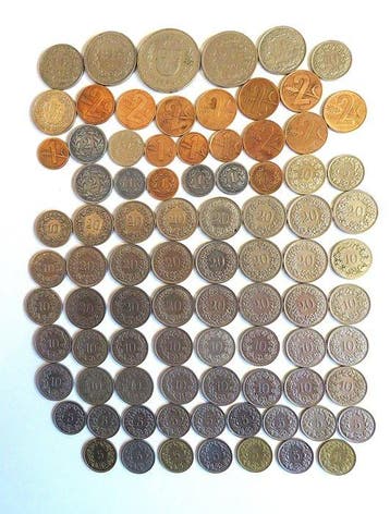 Zwitserland. Set of 80+ coins, various denominations XIX/XX