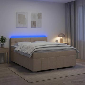 vidaXL Boxspringbed met matras Crèmekleurig 140 x 200 cm, Verzenden