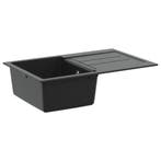 vidaXL Wasbak Zwart 780 x 500 mm 80% Kwarts en 20% Hars, Verzenden, Nieuw