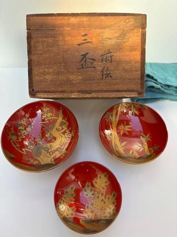japanese Lacquerware - Beker - hout, lakwerk,
