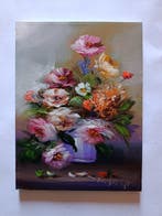 Mario Smeraglia (1950) - Vaso floreale, Antiquités & Art, Art | Peinture | Classique