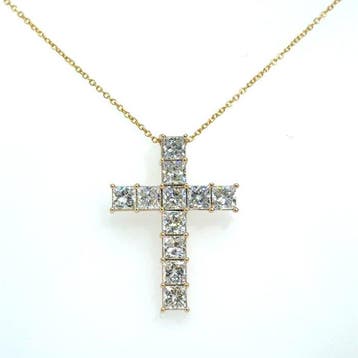 Halsketting - 14 karaat Geel goud - 5.01ct. tw. Diamant