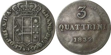 3 Quattrini 1832, Italien-florenz Leopold Ii von Habsburg..., Verzenden, België