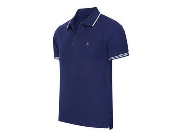 Veiling - Cappuccino Italia Polo Zip Polo Torino Navy - XXL, Vêtements | Hommes, T-shirts