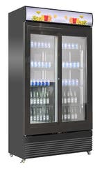Koelkast Schuif Glasdeuren Bez-780 Sl Zwart, Verzenden, Nieuw in verpakking, Koelen en Vriezen