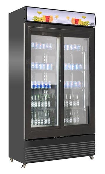 Koelkast Schuif Glasdeuren Bez-780 Sl Zwart, Verzenden, Nieuw in verpakking, Koelen en Vriezen