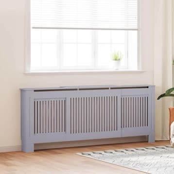 vidaXL Radiator Cover 2 st Grijs 205 x 20,5 x 81,5cm Bewerkt, Verzenden