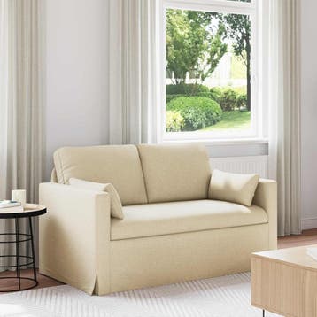vidaXL bank / zetel Crème 139 x 78 x 80 cm Stof, Verzenden, Nieuw