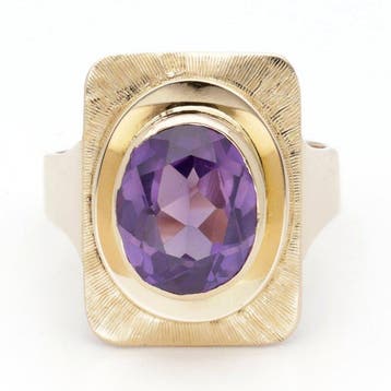 Bague - 18 carats Or jaune Saphir, Nieuw