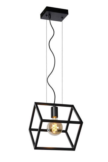 Hanglamp Lucide FABIAN -  - 1xE27 - Zwart, Verzenden, Nieuw