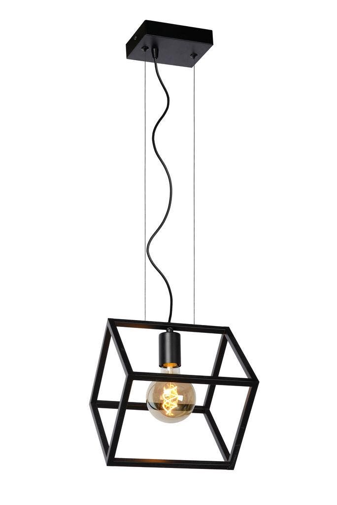 Hanglamp Lucide FABIAN -  - 1xE27 - Zwart, Huis en Inrichting, Lampen | Hanglampen, Nieuw, Verzenden