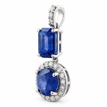 Zonder minimumprijs - Hanger - 14 karaat Witgoud - 3.58ct.