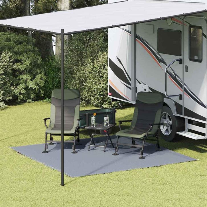 vidaXL Tenttapijt Blauw en Grijs 250 x 250 cm Polyetheen, Caravanes & Camping, Accessoires de tente, Envoi