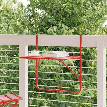 vidaXL Balkontafel 60x40 cm staal rood, Verzenden, Nieuw