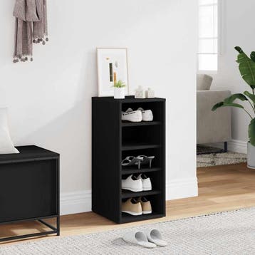 vidaXL Schoenenkast 31,5x35x70 cm spaanplaat zwart, Verzenden, Nieuw