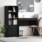 vidaXL Bureau met lade met plank met opslag 2 pcs Zwart, Verzenden, Nieuw