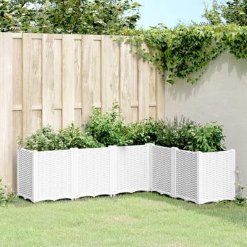 vidaXL Plantenbak 160x120x53 cm polypropeen wit, Verzenden, Nieuw
