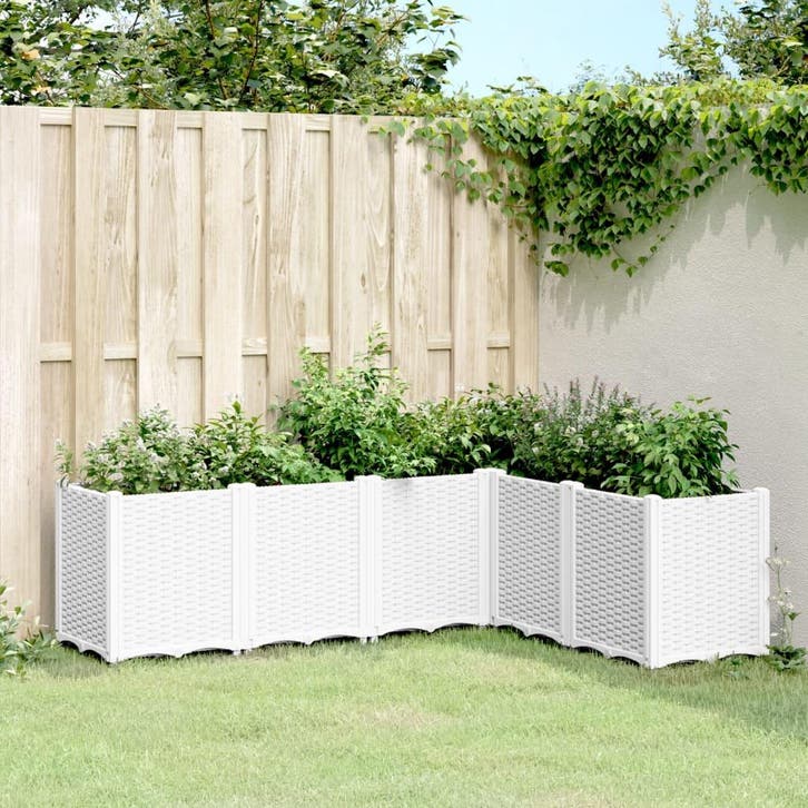 vidaXL Plantenbak 160x120x53 cm polypropeen wit, Tuin en Terras, Bloempotten, Nieuw, Verzenden