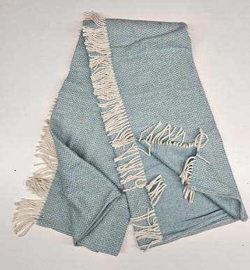 Exclusieve plaid Coastal Chic poederblauw - 200x150 cm -
