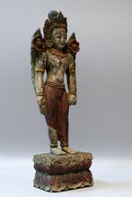 Tara Verte - Bois - Népal - XXe siècle, Antiquités & Art