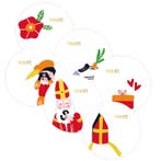 30x Sint naamsticker - sinterklaas - mijter - vrolijke si..., Ophalen of Verzenden, Nieuw, Meerdere stickers