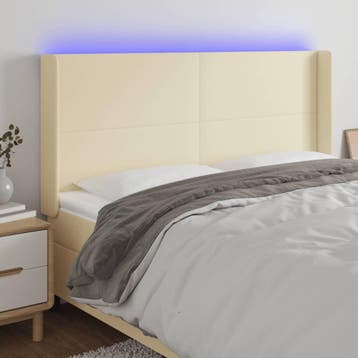 vidaXL Hoofdbord LED 163x16x118/128 cm kunstleer, Verzenden, Nieuw