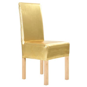 vidaXL 6 st Stoelhoezen recht stretch goud, Verzenden, Nieuw