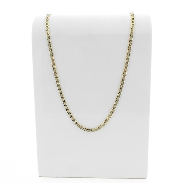 Gouden marineschakel ketting, Handtassen en Accessoires, Kettingen, Goud, Gebruikt, Goud, Ophalen of Verzenden