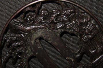 Koper - C6-58 Gassen , War Musya Sukashi Tsuba - Japan - Edo
