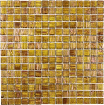 Wand & Vloer Mozaïek Tegels Factory Glas Bruingoud - Matj.., Nieuw, Ophalen of Verzenden, 20 tot 40 cm, 10 m² of meer