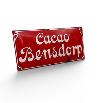 Assiette émaillée néerlandaise, Cacao Bensdorp, Art nouveau,