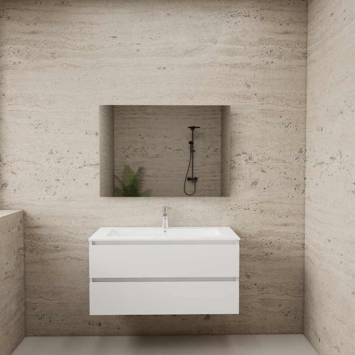 ACTIE BWS Badmeubel | Paris | Wit 100 cm | Hoogglans Wit, Doe-het-zelf en Bouw, Sanitair, Bad, Nieuw, Ophalen of Verzenden