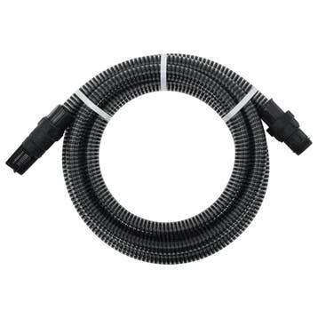 vidaXL Zuigslang met PVC koppelingen 1,1 7 m PVC zwart, Verzenden, Nieuw