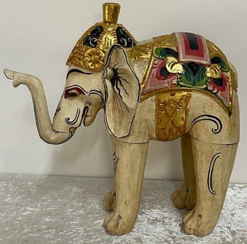 Houten Ceremoniële Olifant - India (Zonder minimumprijs)