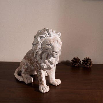 sculptuur, Greek Key Lion — Weathered Medici Figure - 24.5, Antiek en Kunst