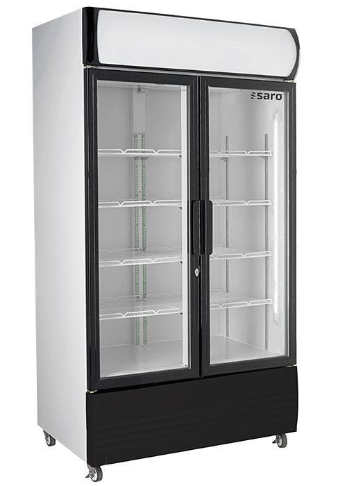 SARO Koelkast met 2 glasdeuren en reclame display - GTK 580, Articles professionnels, Horeca | Équipement de cuisine, Envoi