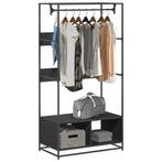 vidaXL Kledingkast 90x50x180 cm bewerkt hout zwart, Verzenden, Nieuw