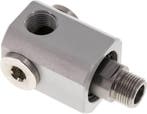 4-Weg Draaidoorvoer G3/8'' Aluminium NBR 10bar, Verzenden, Nieuw