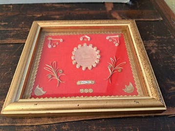 Gothisch Reliekhouder - Hout - Was - Fluweel - Papier - Glas