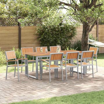 vidaXL Stapelstoel 8 st Bruin Massief Acacia Hout Stapelbaar, Tuin en Terras, Verzenden, Nieuw
