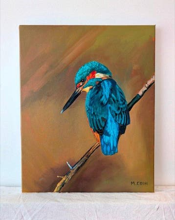 Maryse Coin - Le martin pécheur -Huile-