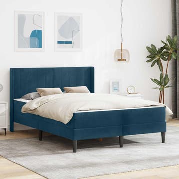 vidaXL Bedframe met matras met hoofdeinde Blauw 120 x 190 cm, Verzenden, Nieuw