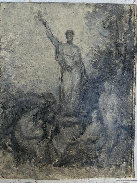 Jules-Cyrille Cavé (1859-1946) - Scéne Mythologique en, Antiquités & Art, Art | Peinture | Classique
